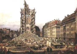 The Ruins Of The Old Kreuzkirche In Dresden