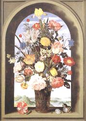 Bouquet In An Arched Window