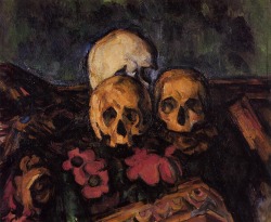 Three Skulls On A Patterned Carpet