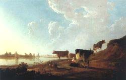 River Scene With Milking Woman