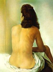 Gala Nude From Behind Looking In An Invisible Mirror - 1960