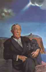 Portraif Of Chester Dale And His Dog Coco (1958)