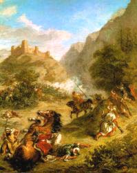 Arabs Skirmishing In The Mountains