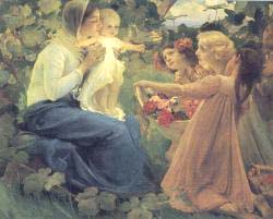 Presenting Flowers To The Infant