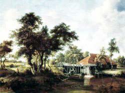 Wooded Landscape With Water Mill