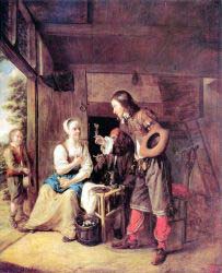 A Man Offering A Glass Of Wine To A Woman