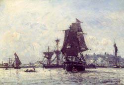 Sailing Ships At Honfleur