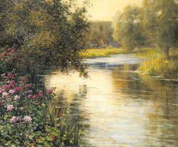 Spring Blossoms Along A Meandering River