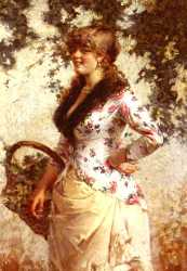 A Young Woman In A Vineyard