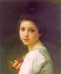 Portrait Of A Young Girl With Cherries