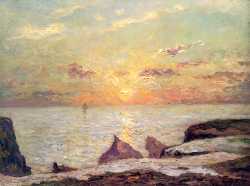 On The Cliffs Of Belle Isle On Mer - Sunset