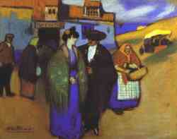 A Spanish Couple In Front Of An Inn