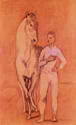 Horse With A Youth In Blue (1906)