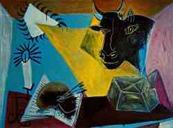 Still Life With A Bull's Head, Book And Candle Range (1938)