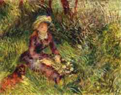 Madame Renoir With A Dog