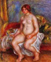 Nude Woman On Green Cushions