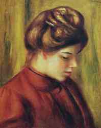 Profile Of A Woman In A Red Blouse