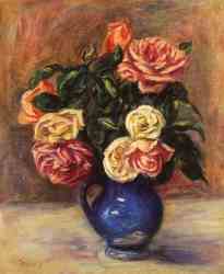 Roses In A Blue Vase 1