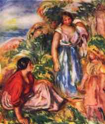 Two Women With A Girl In A Landscape