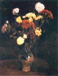 Vase With Carnations And Zinnias