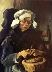 Peasant Woman Peeling Potatoes- Neunen