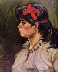 Portrait Of A Woman With Red Ribbon