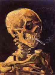 Skull Smoking A Cigarette