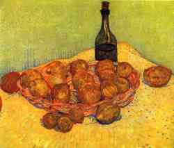 Still Life With A Bottle Of Lemons And Oranges