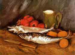 Still Life With Mackerels, Lemons and Tomatoes