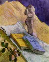 Still Life With Plaster Statuette, Rose and Two Novels