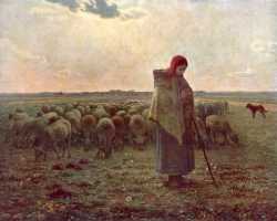 Shepherdess With Her Flock