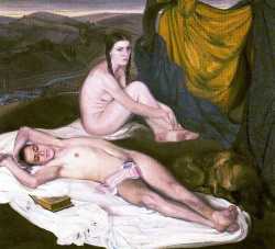 Desnudo De Hombre Y Mujer Con Perro