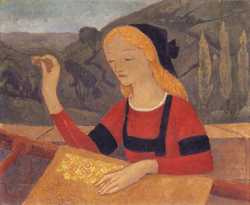 Embroiderer In A Landscape Of Chateauneuf
