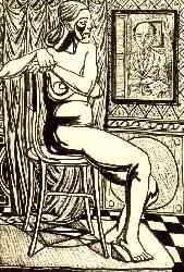 Desnudo De Mujer Sentada Con Autorretrato Del Pintor