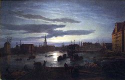 Copenhagen Harbour By Moonlight