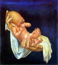 Newborn Baby On Hands - 1927