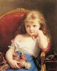 Young Girl Holding A Doll