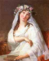 A Vestal Virgin Crowned With Flowers