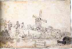 The City Walls Of Delft With The Mill Called The Rose