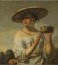Girl With A Basket Of Plums