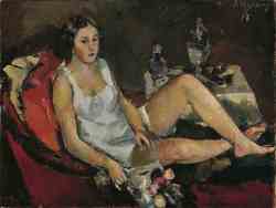 Junge Frau Auf Rotem Sofa- 1913